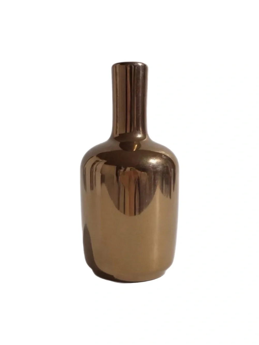 Bloomingville Small Gold Toned Stoneware Accent Bud Vase